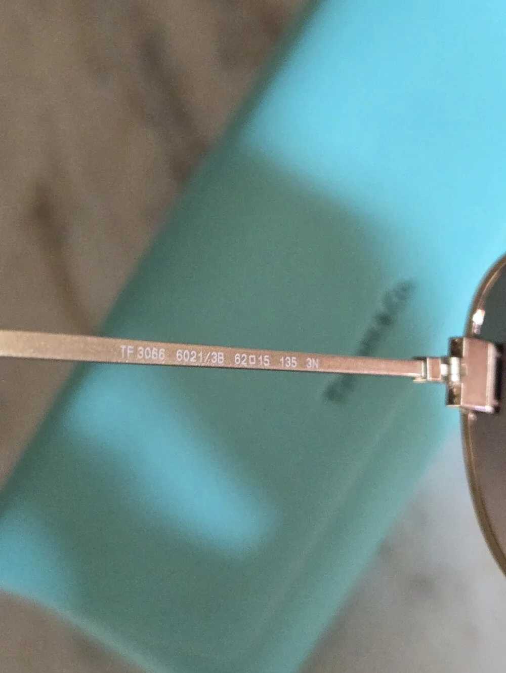 Tiffany & Co. Gold & Blue Aviator Sunglasses with Brown Lenses TF3066